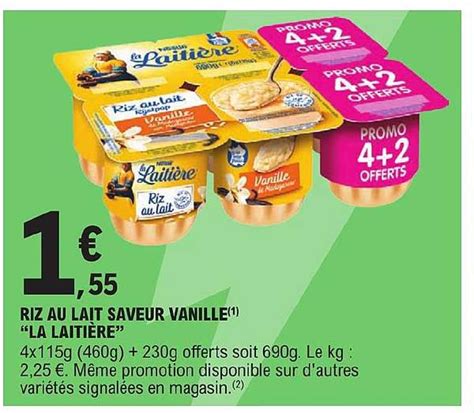 Promo Riz Au Lait Saveur Vanille La Laiti Re Chez E Leclerc