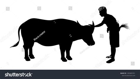 Young Man Buffalo Silhouette Vector Stock Vector Royalty Free 1285805761