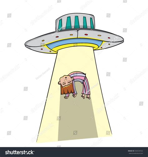 Cartoon Alien Abduction Stock Vector (Royalty Free) 656534722 ...