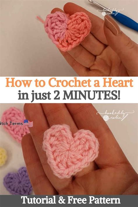 How To Crochet A Heart In Just 2 Minutes Beginner Crochet Projects Crochet Heart Pattern