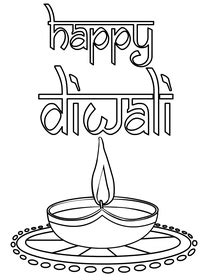 Free Printable Diwali Coloring Cards Cards, Create and Print Free ...