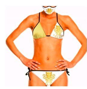 Lauris Couture White Gold Bikini Swimsuit Walmart