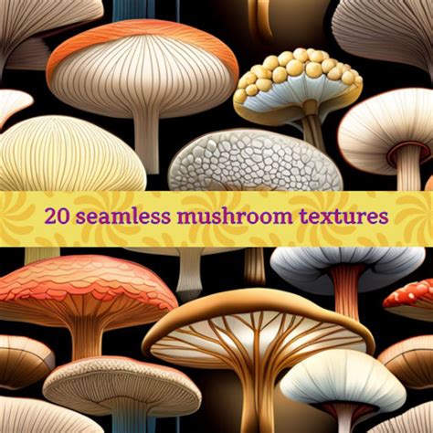 20 Seamless Mushroom Textures Etsy