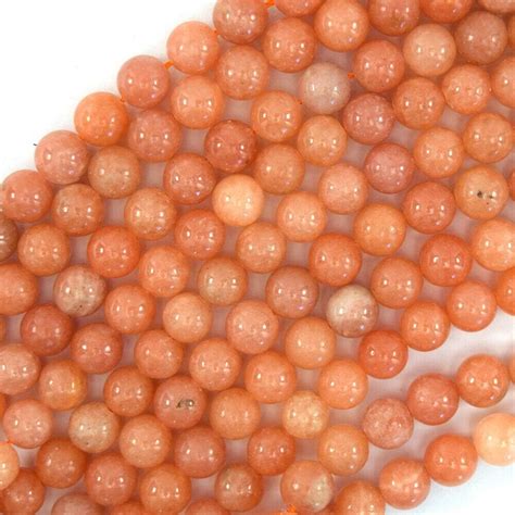 Amazon Loose Beads Natural Peach Orange Calcite Round Beads