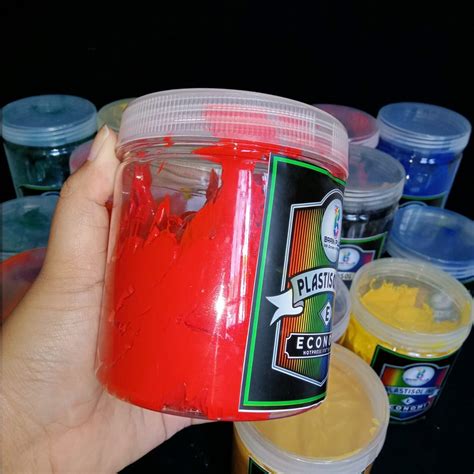 Jual Tinta Sablon PLASTISOL ECONOMY Brain Plus MERAH 500gr Shopee