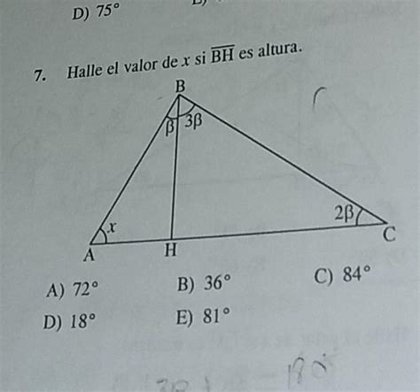 Halle El Valor De X Si Bh Es Altura A C B E D