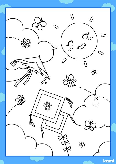 Spring Break Outdoor Activities Coloring Sheet For Teachers Perfect