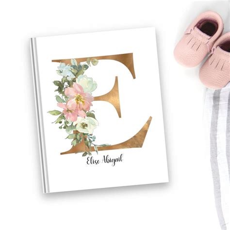 Floral Monogram Baby Book Personalized Baby Book New Baby T Book