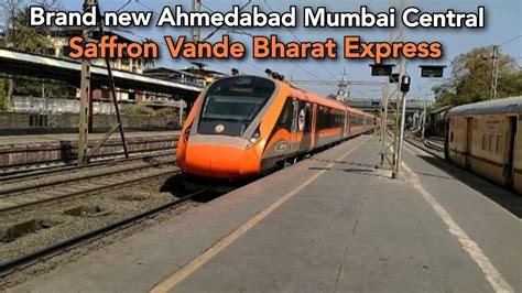 First Official Run Of Brand New Ahmedabad Mumbai Central SAFFRON VANDE