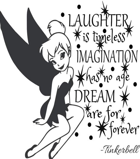 Tinkerbell Princess Silhouette Wall Quote Vinyl Decal Is A Laughter Is