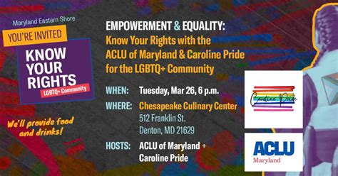 Empowerment And Equality Know Your Rights With The Aclu Of Maryland