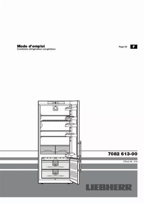 Notice réfrigérateur congélateur LIEBHERR CP 4613 Trouver une solution