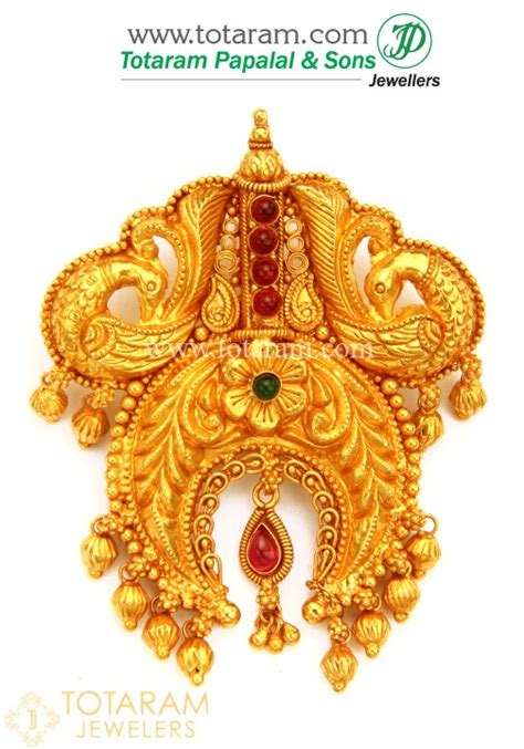 22k Gold Peacock Pendant Temple Jewellery Gp2306