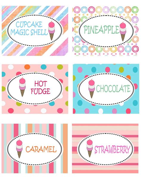 Printable Ice Cream Label Template - Printable Templates