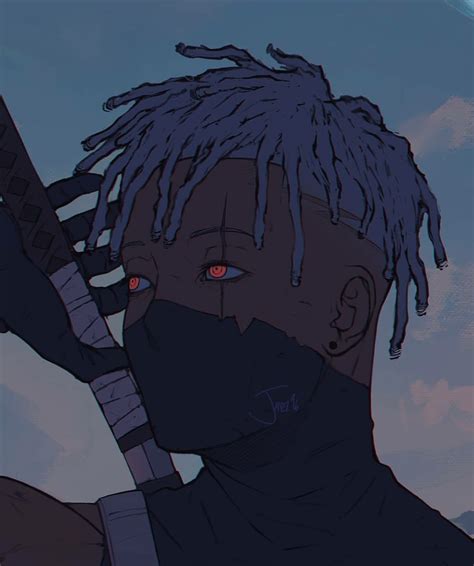 Black Anime Boy With Dreads PFP