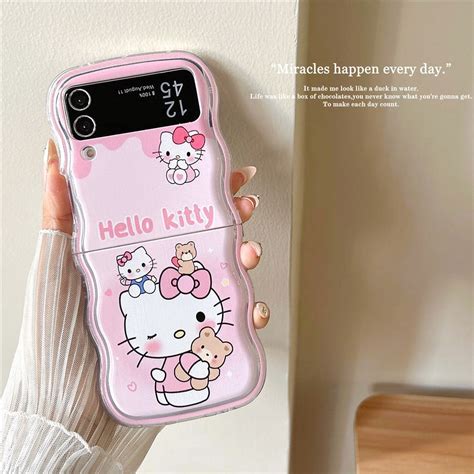 Wavy Phone Cases For Samsung Galaxy Z Flip Cinnamoroll Cute Lotso