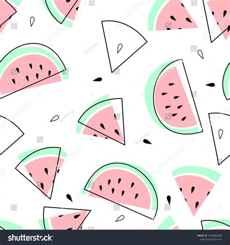 Bright Colorful Vector Seamless Pattern With Watermelons Vivid