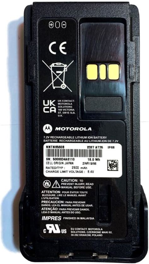 Amazon Motorola Solutions OEM NNTN8560B NNTN8560 Battery 2500 MAh