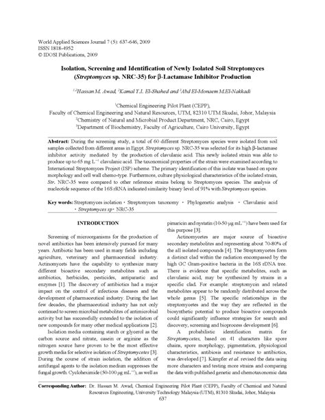 PDF Isolation Screening And Identification Of Newly Isolated Soil