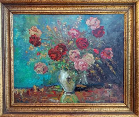 TABLEAU BOUQUET DE Fleurs Huile sur panneau Nature Morte XXème