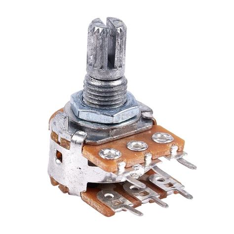 2 Pcs B50K 50K Ohm 6 Terminals Dual Linear Rotary Taper Potentiometers