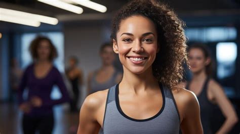 Premium Photo | Portrait of a young athletic woman in a gym