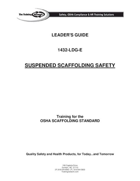 PDF SUSPENDED SCAFFOLDING SAFETY Safety Training PDF FileLEADER S