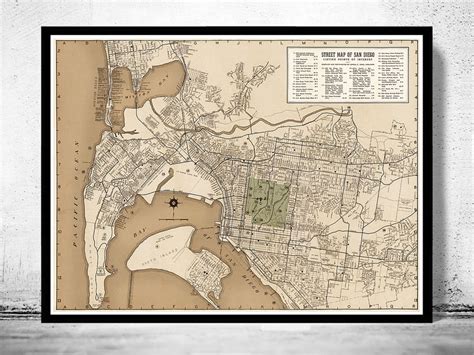 Old Map San Diego California 1935 Vintage Maps And Prints