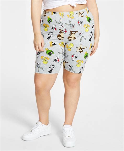 Freeze 24 7 Trendy Plus Size Looney Tunes Biker Shorts Macys