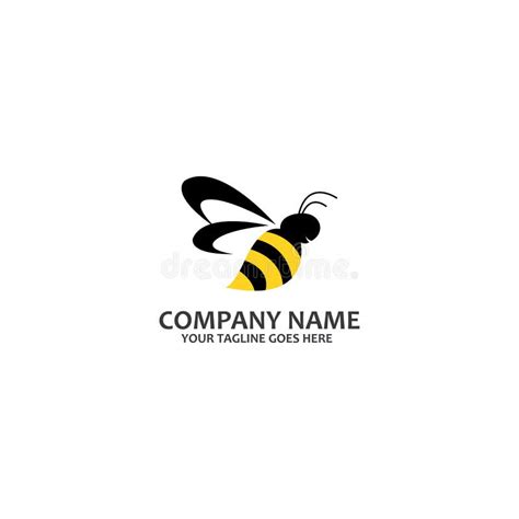 Logotipo Del Vector Del Vector De Icono Libre De Abejas Amarillas Stock