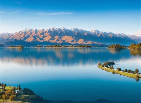 Premium AI Image | breathtaking shot of the lake wanaka in winter