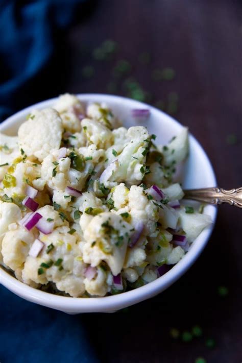 Low Carb Cauliflower Potato Salad Half Cup Habit