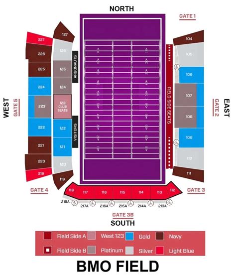 Bmo Field Seating Chart With Rows And Seat Numbers