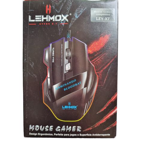 Mouse Usb Gamer Lehmox Led 7 Botoes 1200 3200 Dpi GT X7 Escorrega O