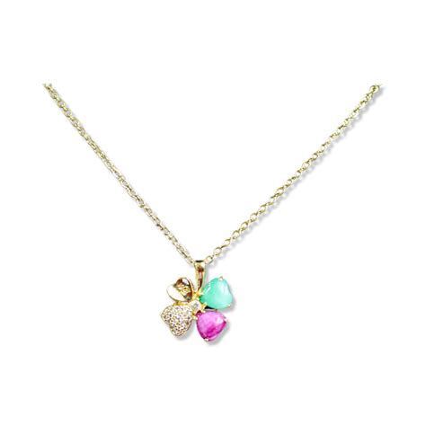 FOUR LEAF CLOVER GOLD PLATED NECKLACE - Papa Jim's Botanica