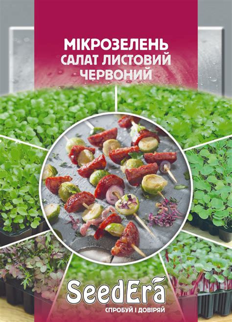 ᐉ Семена микрозелень Seedera Салат листовой красный 10 г