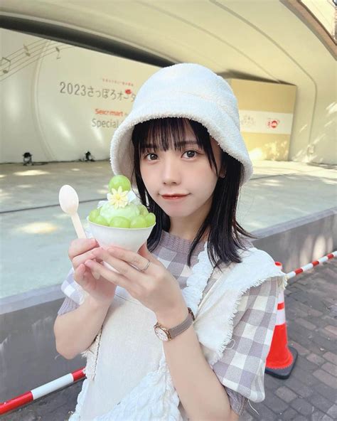 日南遥さんのインスタグラム写真 日南遥instagram 「🍦 ⁡ こんばんは〜 ⁡ ツアー北海道 2日目ですᙏ̤̱ ⁡ さっぽろ