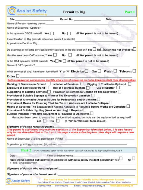 Fillable Online Excavation Permit Format And Procedures Heres What You Fax Email Print