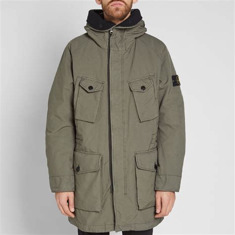 Stone Island David Tc Long Parka Olive End Us