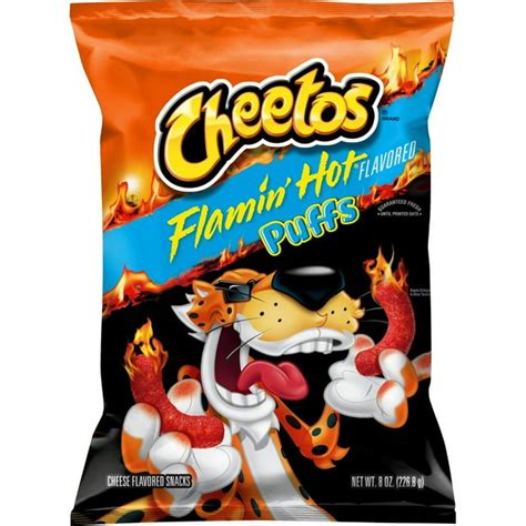 Cheetos Puffs Flamin Hot Cheese Flavored Snacks 8 Oz Pack Of 6