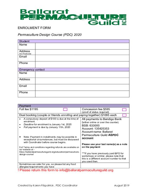 Fillable Online PDC REGISTRATION FORM PDC REGISTRATION FORM Fax Email