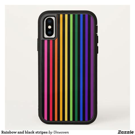 Rainbow And Black Stripes IPhone X Case