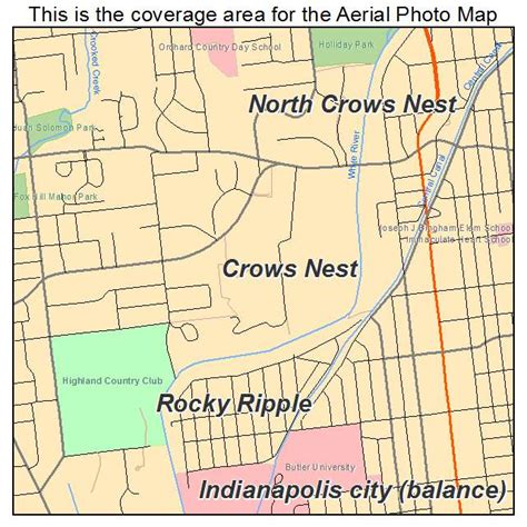 Aerial Photography Map Of Crows Nest In Indiana