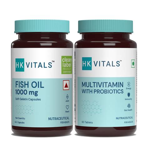 Healthkart Hk Vitals Multivitamin With Probiotics Tablets And Fish