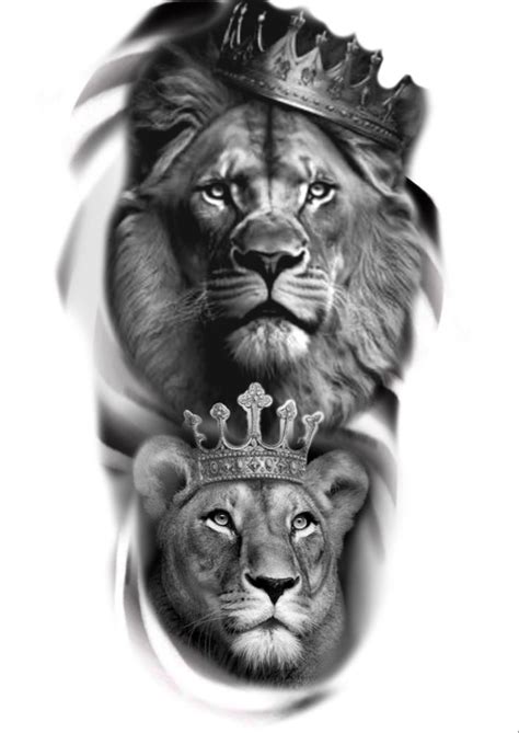 King and Queen Lion Tattoo