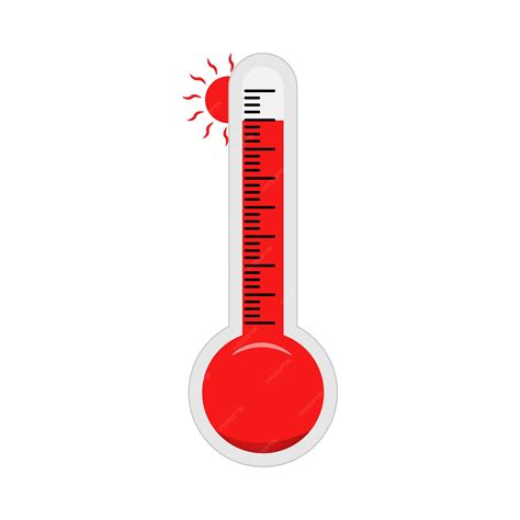 Premium Vector Weather Thermometer With Hot Temperature Flat Illustration