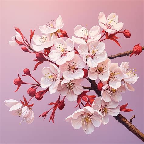 Premium AI Image | Delicate Plum Cherry Blossom Elegance