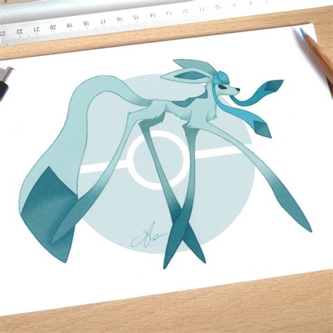 Glaceon Eevee Pokémon Eeveelution Illustration Art - Etsy