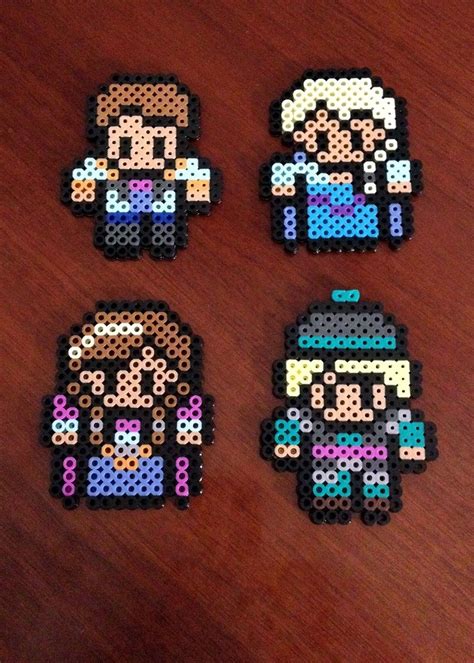 Disney Frozen Inspired 8 Bit Perler Set Magnets Or Ornaments Via Eb