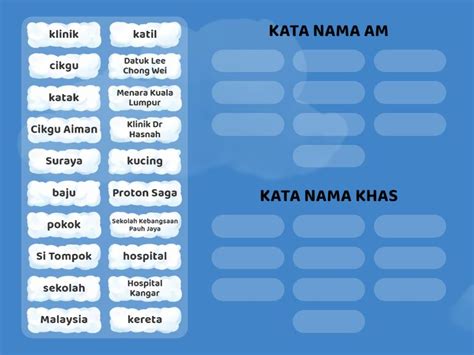 KATA NAMA AM DAN KATA NAMA KHAS Group Sort